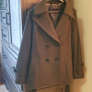 Dark Green Wool Peacoat